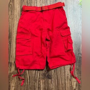 Trust Red Cargo Men Shorts W34 Drawstring Sides